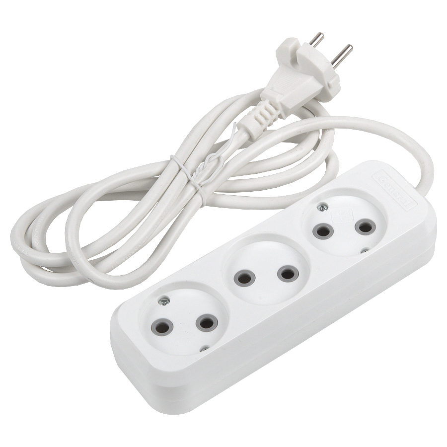 Удлинитель бытовой General GES-10-2x075-3-7m 470081