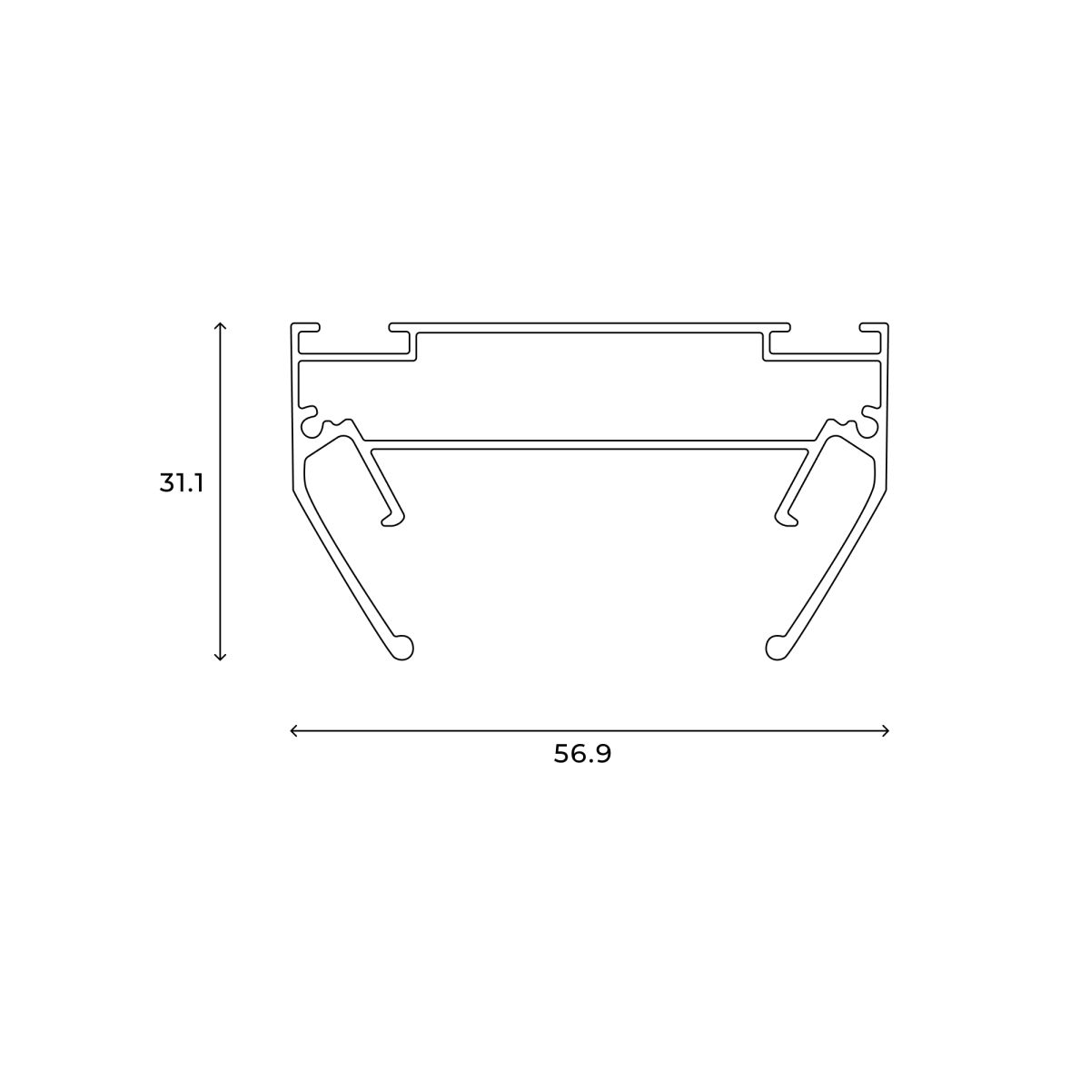 Закладной профиль под шинопровод для натяжного потолка Hesby Lighting Skylite HSBL_0192