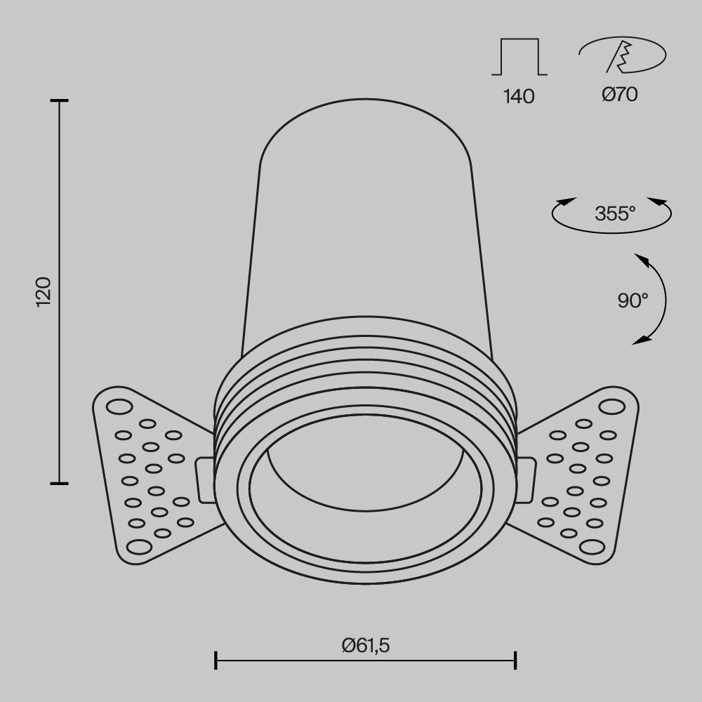Встраиваемый спот Maytoni Technical Focus Led DL125-L12-3K-TRS-B