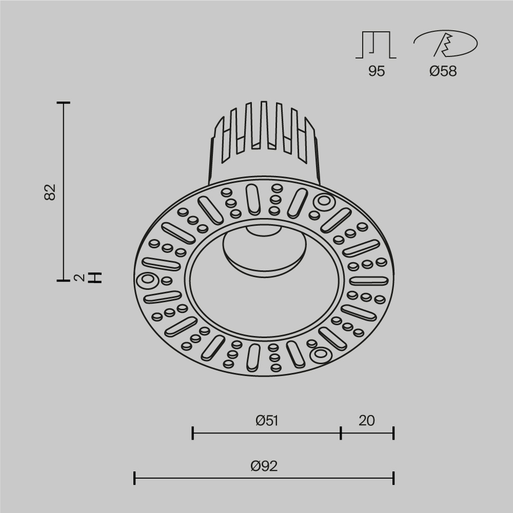 Встраиваемый светильник Maytoni Technical Dip DL124-10W-3K-TRS-B
