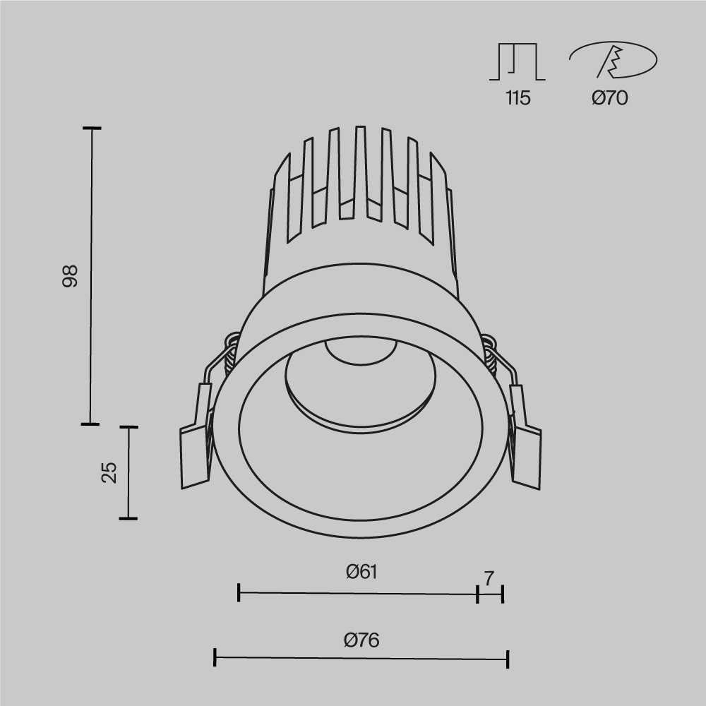 Встраиваемый светильник Maytoni Technical Dip DL117-15W-3K-W