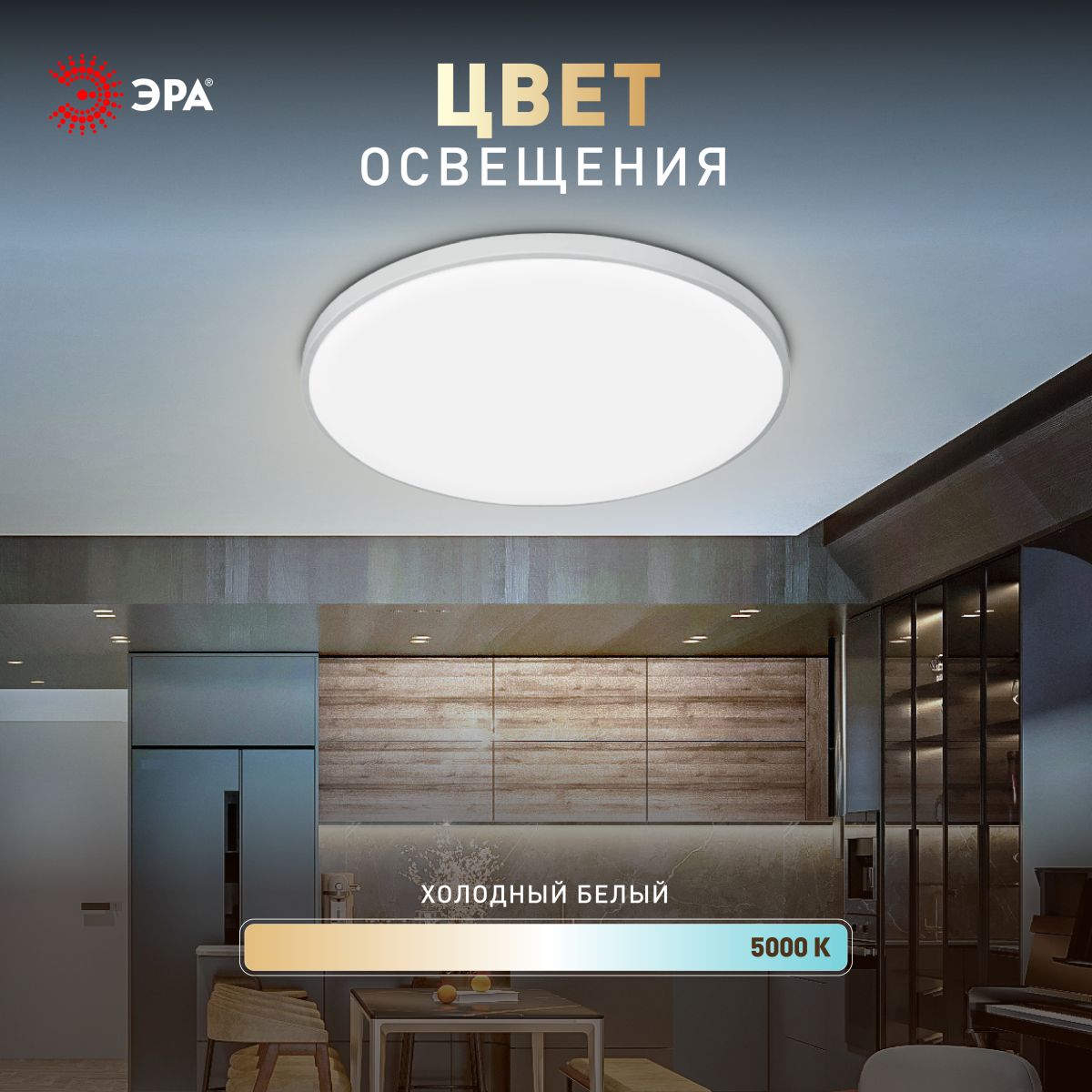 Потолочный светильник Эра Классик без ДУ SPB-6 WH 45W-5K Slim Base Б0069774