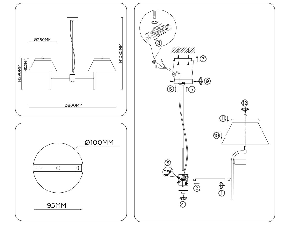 Подвесная люстра Ambrella Light High Light Classic LH72471