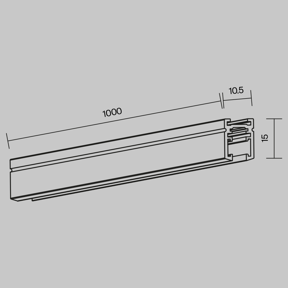 Шинопровод магнитный накладной/подвесной Maytoni Technical Busbar trunkings Levity TRX184-111B-1