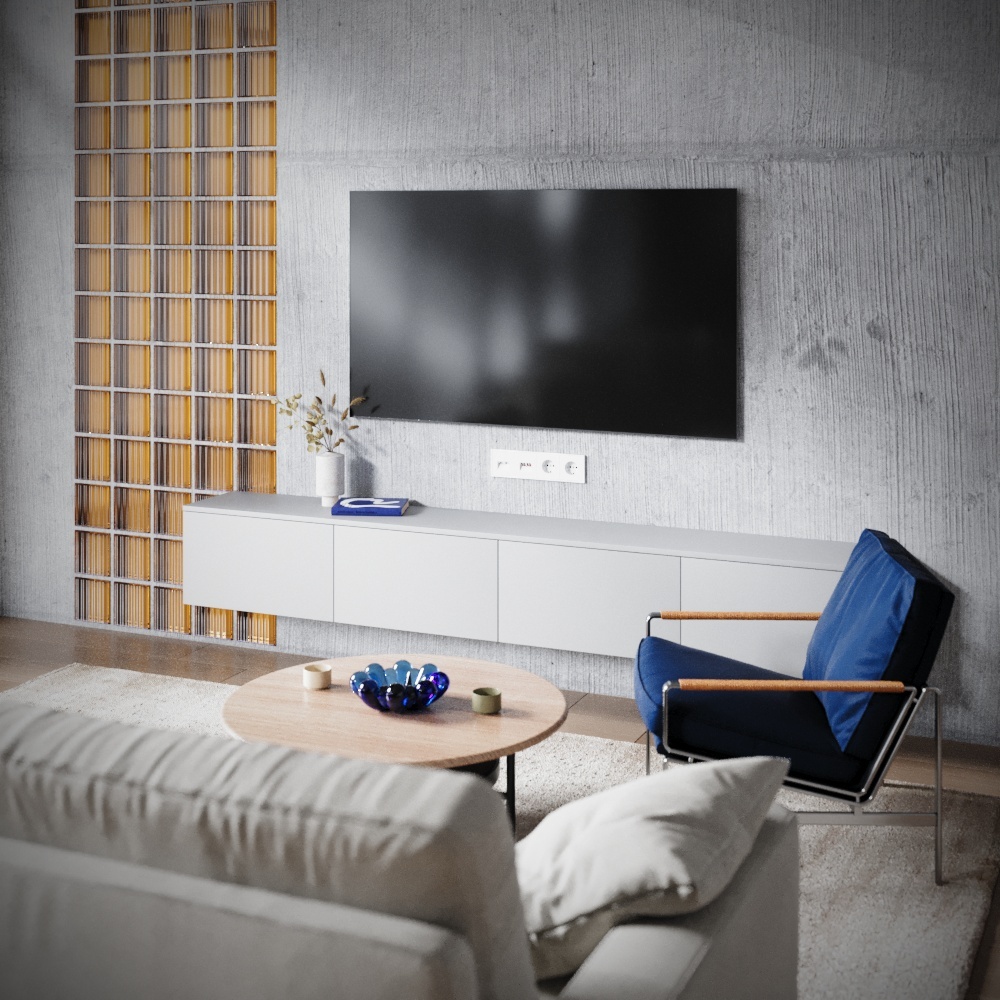 Розетка телевизионная встраиваемая Voltum S70 TV+RJ45 кат. 6, (белый глянцевый) VLS060701