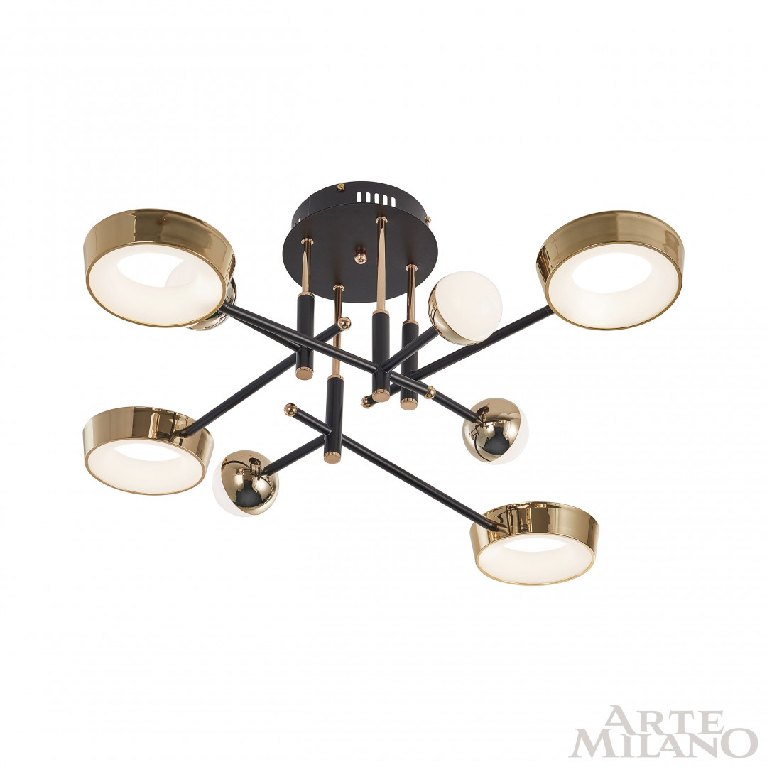 Потолочный светильник Arte Milano Ferrara 273299/8 BK/GD