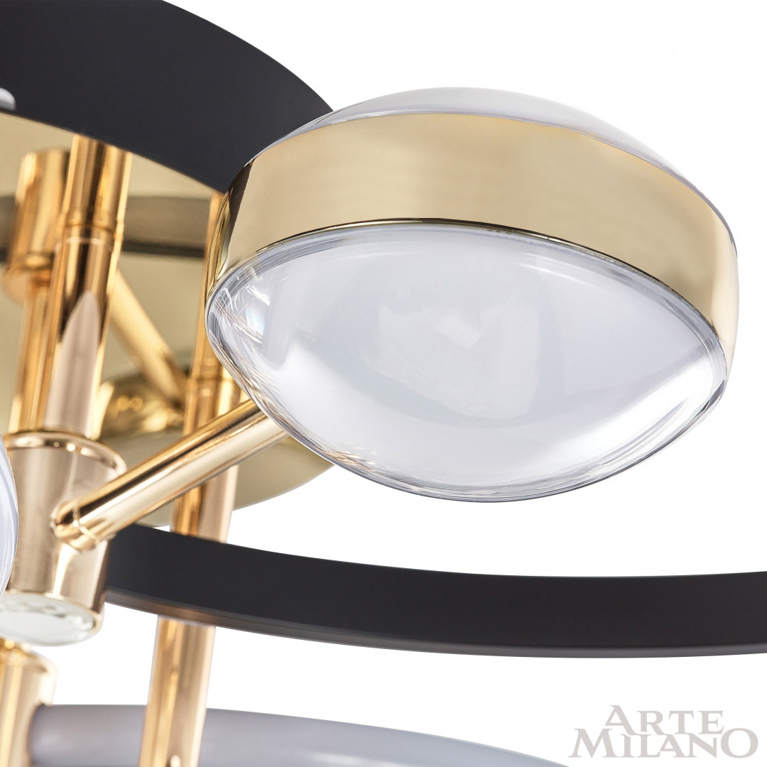 Потолочный светильник Arte Milano Ferrara 276140/4+4 BK/GD