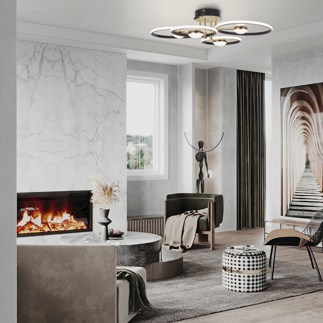 Потолочный светильник Arte Milano Ferrara 276140/4+4 BK/GD