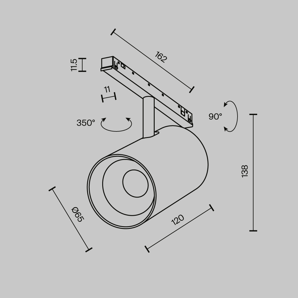 Трековый магнитный светильник Maytoni Technical Focus Led Exility X TR243-4-18WTW-DD2-B