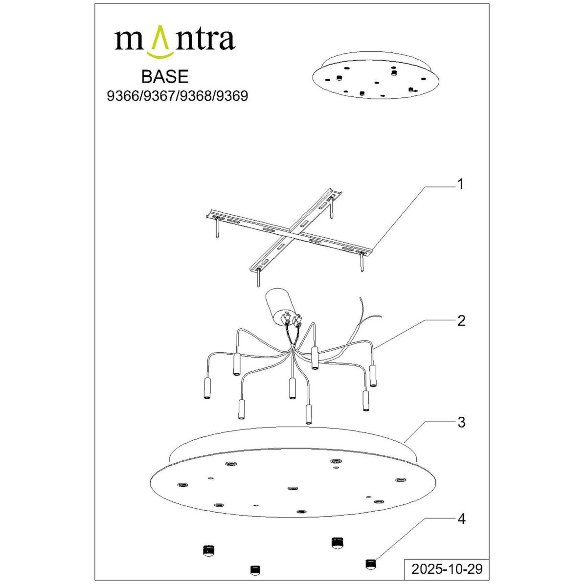 Основание потолочное 8L Mantra Modular Light Florones 9366