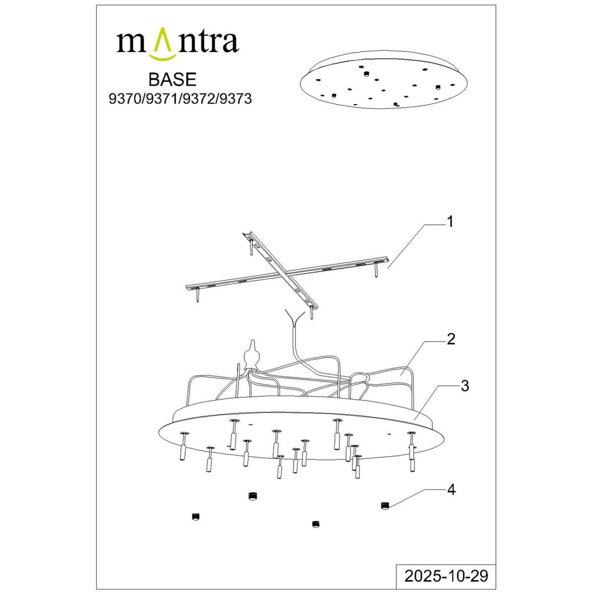 Основание потолочное 14L Mantra Modular Light Florones 9372