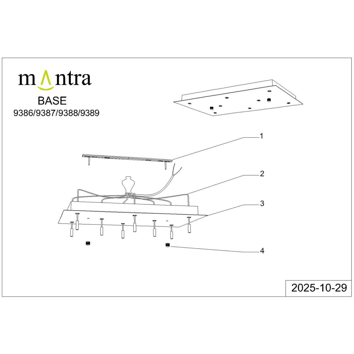 Основание потолочное 8L Mantra Modular Light Florones 9387