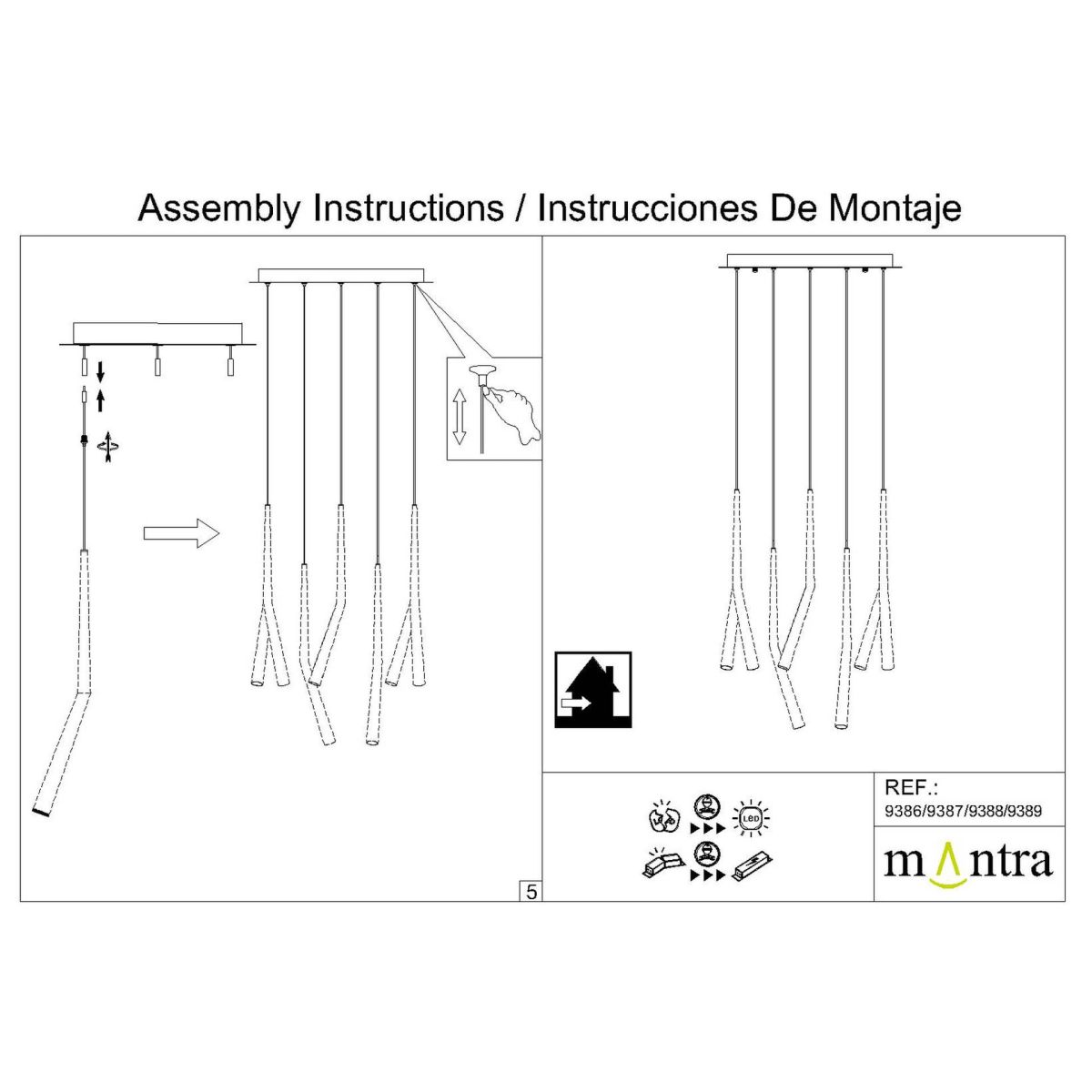 Основание потолочное 8L Mantra Modular Light Florones 9389