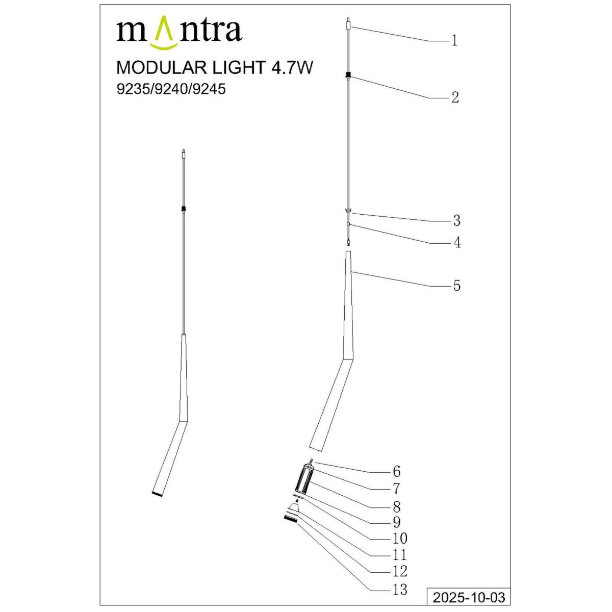 Подвесная люстра Mantra Boomerang 9373+9240 (14L)