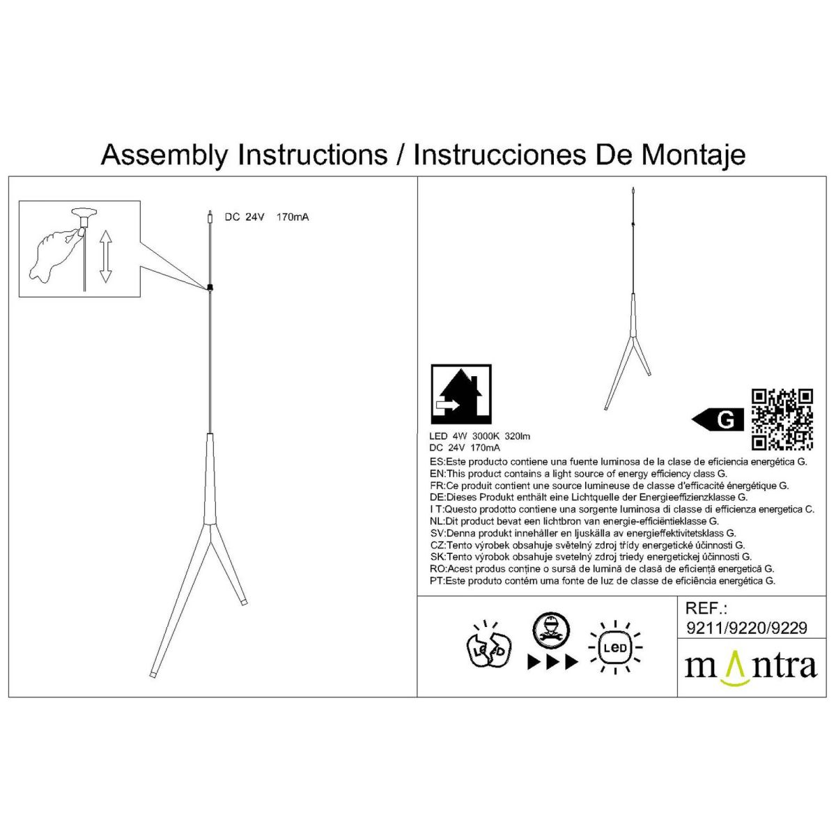 Подвесная люстра Mantra Arrecife 9385+9220 (5L)