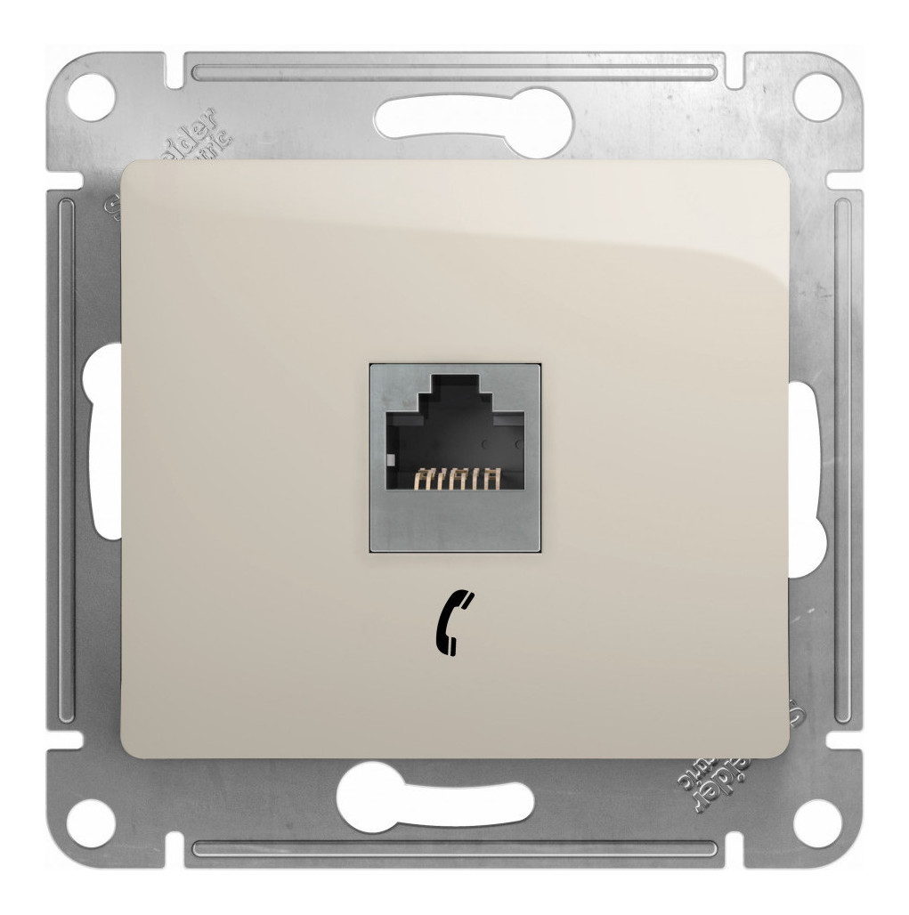 Розетка телефонная RJ11 Systeme Electric Glossa Молочный GSL000981T