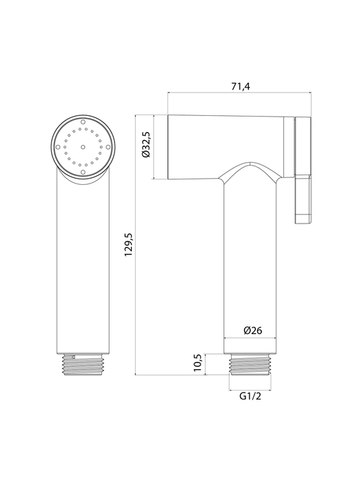 Гигиеническая лейка, хром глянцевый, Оптима Хоум (Optima Home), IDDIS, 0302FSCi20