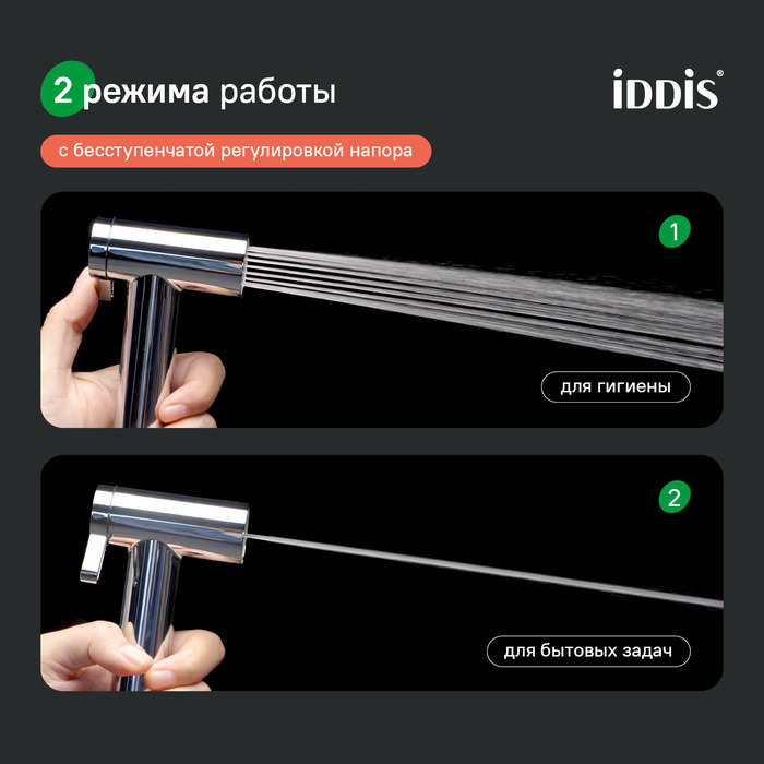 Гигиеническая лейка, хром глянцевый, Оптима Хоум (Optima Home), IDDIS, 0302FSCi20