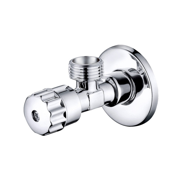 Кран угловой, с отражателем, 1/2; 1/2, кран-букса, латунь, IDDIS, 910B0P2C2CZ