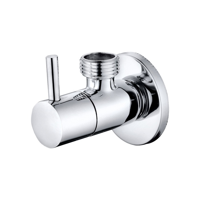 Кран угловой, с отражателем, 1/2; 1/2, кран-букса, латунь, IDDIS, 910B0Z4C2CZ
