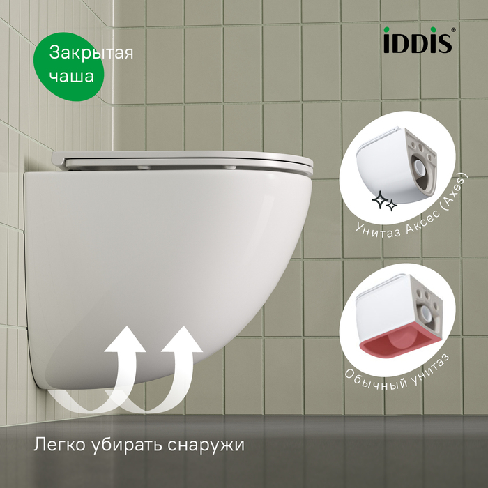 Унитаз подвесной безободковый, Аксес (Axes), IDDIS, AXERDSEi25