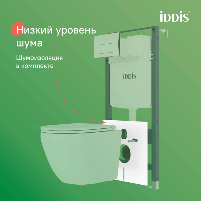 Комплект 3в1: подвесной унитаз, инсталляция и клавиша смыва, IDDIS, BASB010i73