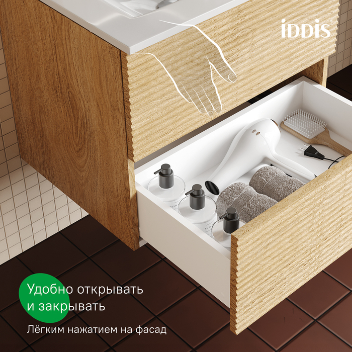 Тумба с умывальником, подвесная, 100 см, дуб светлый, Билд (Bild), IDDIS, BIL10V0i95K подходит умыв. 0131000i28