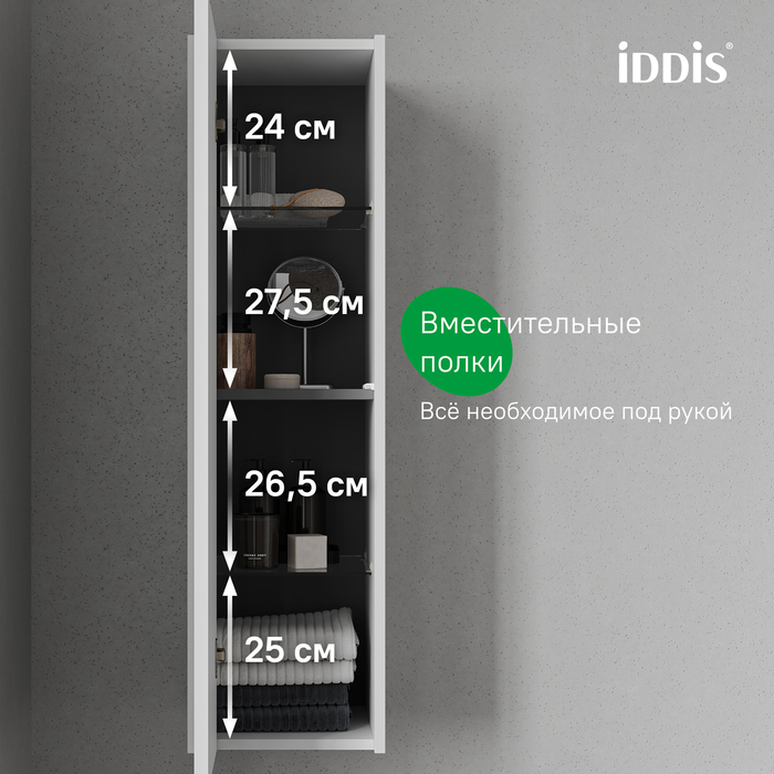 Пенал подвесной, 30 см, белый, Билд (Bild) 2.0, IDDIS, BIL30W1i97