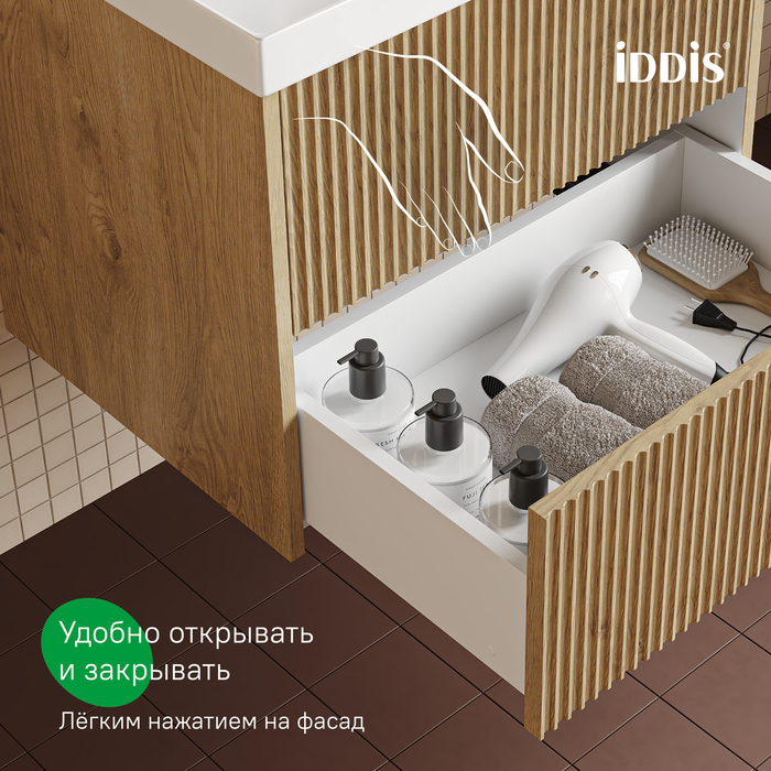 Тумба с умывальником подвесная, 60 см, светлый дуб, Билд (Bild) 2.0, IDDIS, BIL60V1i95K подходит умыв. 4516000i28