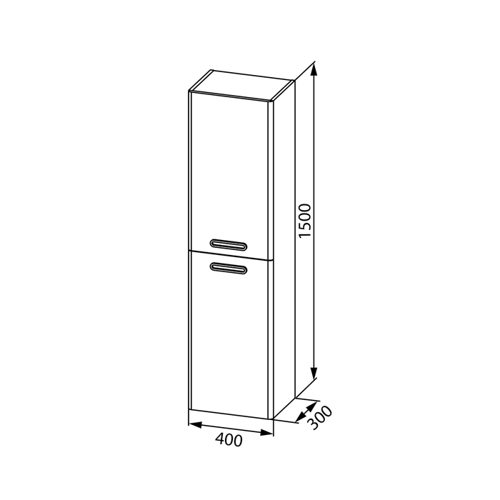 Пенал подвесной, 40 см, Брик (Brick), белый, IDDIS, BRI40W0i97