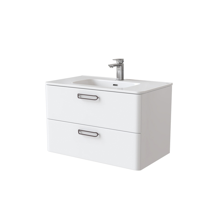 Тумба с умывальником, подвесная, 80 см, белая, Брик (Brick), IDDIS, BRI80W0i95K