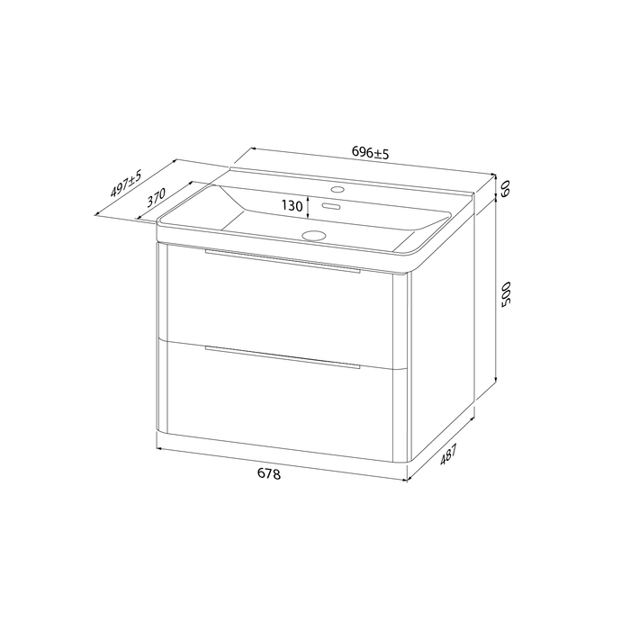 Тумба с умывальником, подвесная, 70 см, белый, Клауд Икс (Cloud X), IDDIS, CLX70W0i95K подходит умыв. 0177000i28