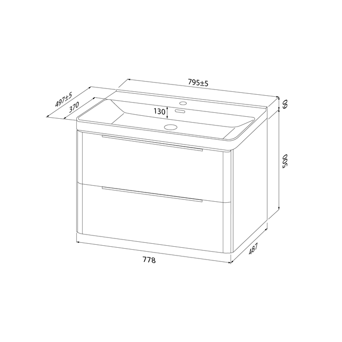Тумба с умывальником, подвесная, 80 см, белый, Клауд Икс (Cloud X), IDDIS, CLX80W0i95K подходит умыв. 0178000i28