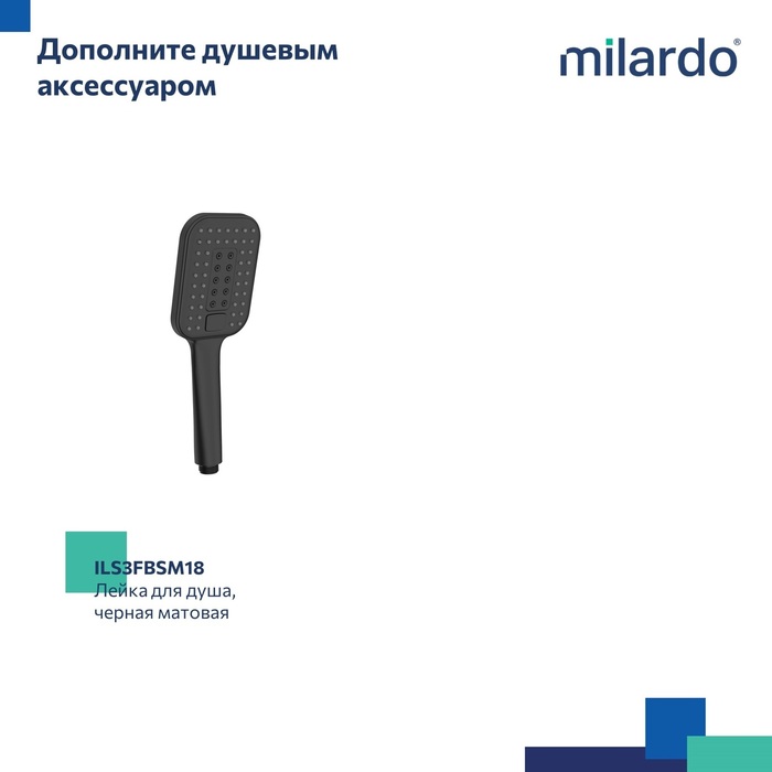 Выход для шланга с держателем для лейки, черный матовый, Дейл (Dale), Milardo, DALBL00M62