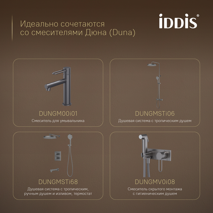 Крючок двойной, нержавеющая сталь, Дюна (Duna), графит матовый, IDDIS, DUNGM20i41