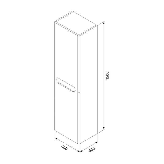 Пенал подвесной, 40 см, темно-серый, Эдифис (Edifice), IDDIS, EDI40D0i97