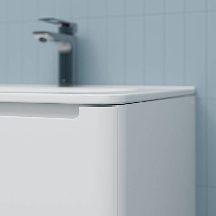 Тумба с умывальником, напольная, 60 см, белая, Эдифис (Edifice), IDDIS, EDI60WFi95K
