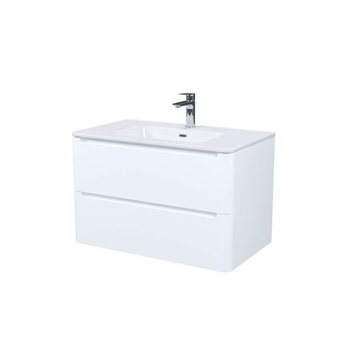 Тумба с умывальником, подвесная, 80 см, белая, Эдифис (Edifice), IDDIS, EDI80W0i95K
