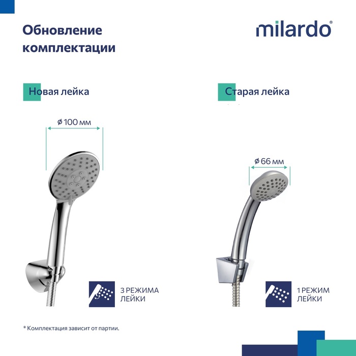 Смеситель для ванны с длинным изливом, Хорайзн (Horizont), Milardo, HORSB02M10