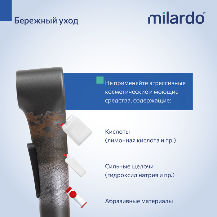 Встраиваемый смеситель с гигиеническим душем, графит, Лип (Leap), Milardo, LEAGM00M08