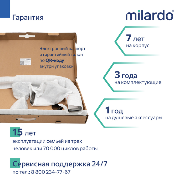 Душевая система с тропическим душем, графит, Лип (Leap), Milardo, LEAGM5FM06