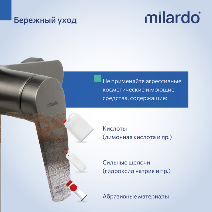 Душевая система с тропическим душем, графит, Лип (Leap), Milardo, LEAGM5FM06