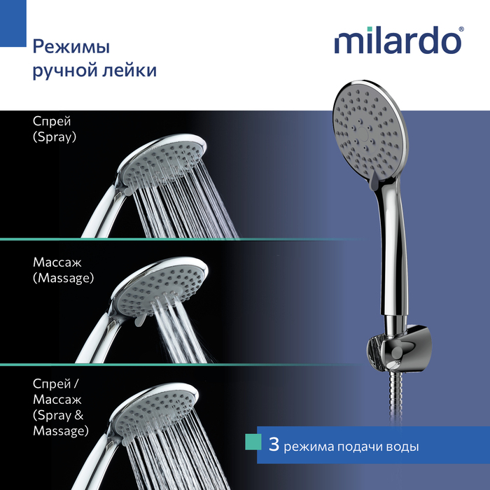 Cмеситель для ванны, хром глянцевый, Лип (Leap), Milardo, LEASB00M02