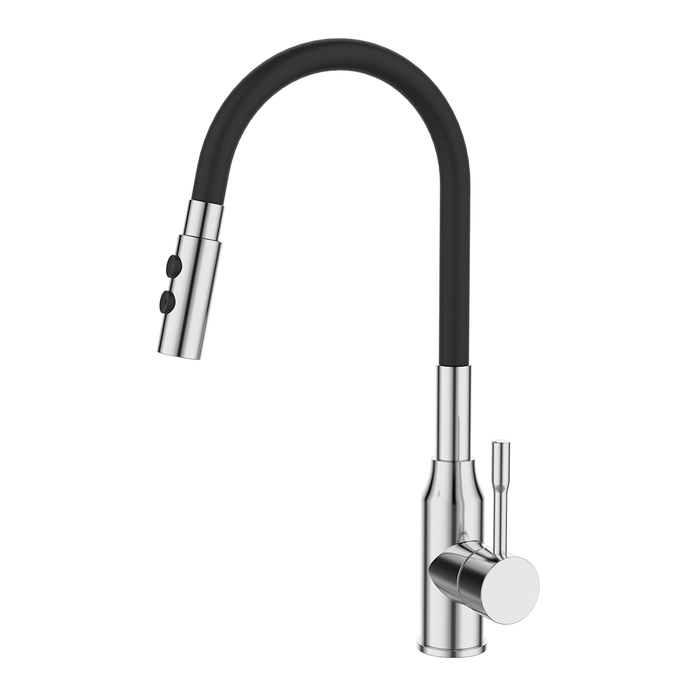 Смеситель для кухни с гибким изливом и душевой насадкой, глянцевый хром, Мил (Meal), Milardo, M01SB2FM05