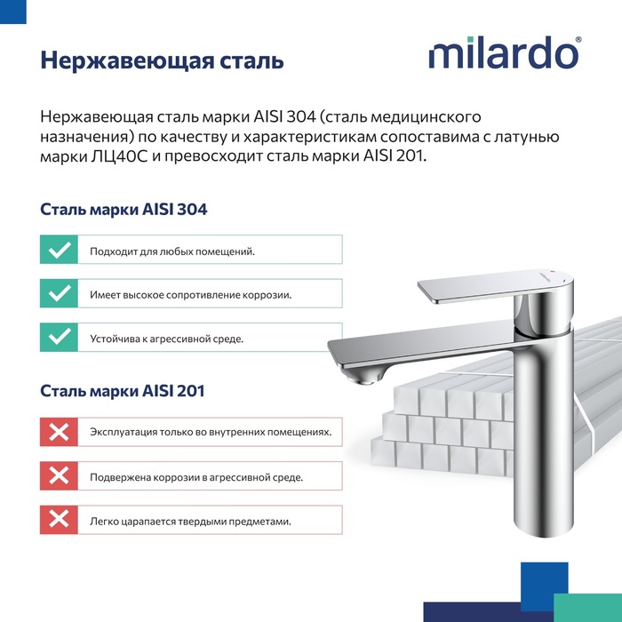 Смеситель для умывальника, сатин, Мейз (Maze), Milardo, MAZBN00M01