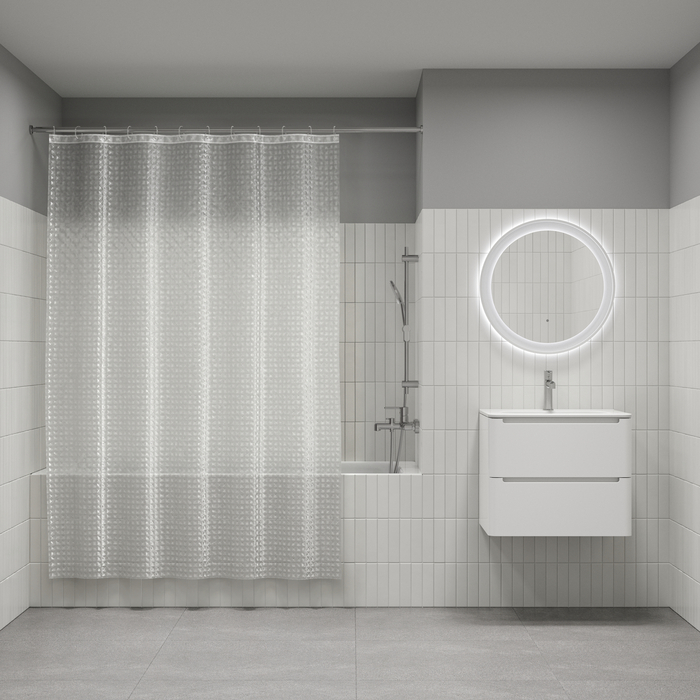 Штора для ванной, 200x180 см, 3D, полиэтиленвинилацетат (PEVA), IDDIS, P01PV18i11