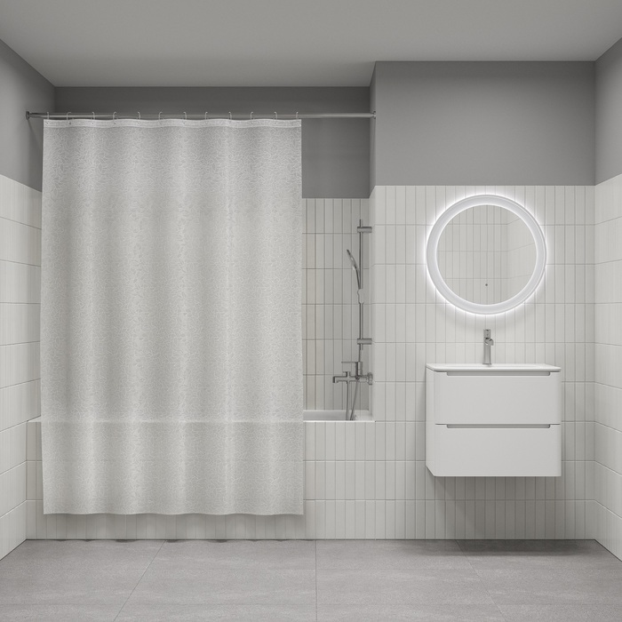 Штора для ванной, 200x180 см, 3D, полиэтиленвинилацетат (PEVA), IDDIS, P02PV18i11