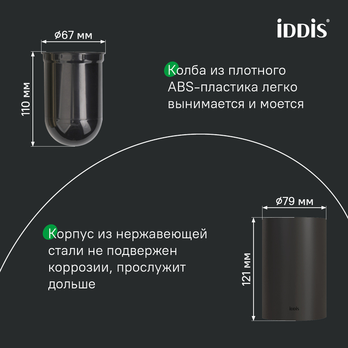 Ерш, сплав металлов, Петит (Petite), матовый черный, IDDIS.