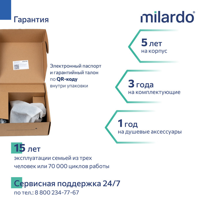 Смеситель для ванны, черный матовый, Поли (Poli), Milardo, POLBL00M02