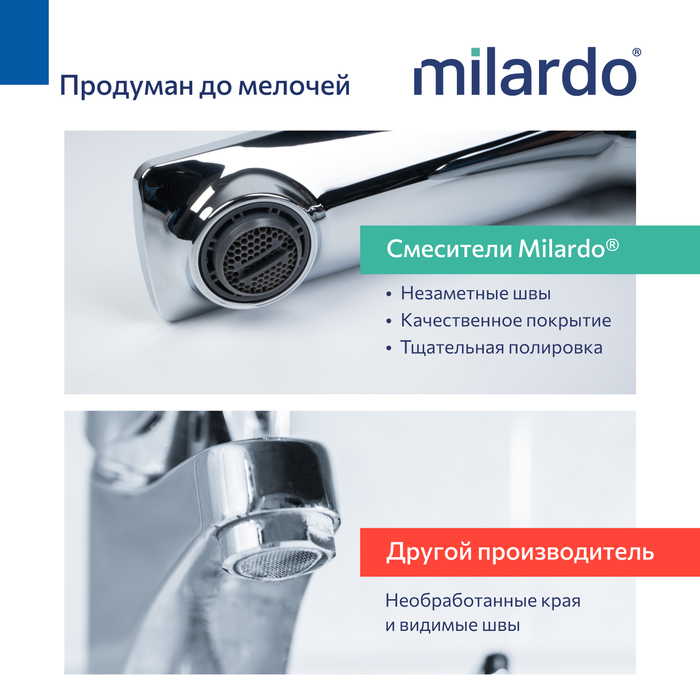 Смеситель для умывальника, хром глянцевый, Поли (Poli), Milardo, POLSB00M01